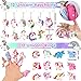 ANPHILE Unicorn Party Favors 134 Pcs Unicorn Birthday Party Decorations Goodie Bags Keychains Slap Bracelets Stickers Rings Pinata Fillers for Birthday Party - Image 2
