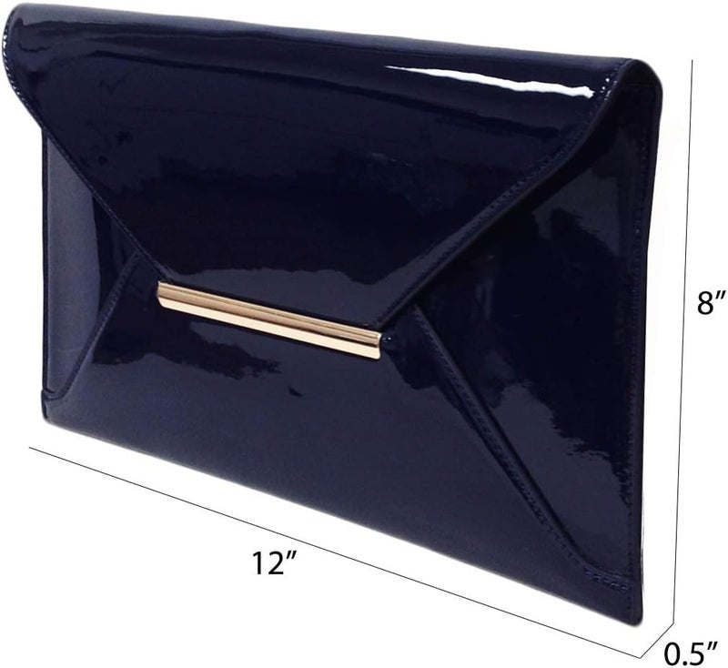 JNB Faux Patent Leather Envelope Candy Clutch Bag | Faux Patent Leather, Candy - Image 5