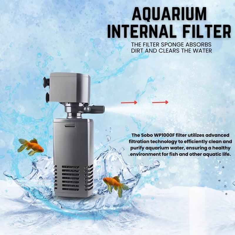 BLUTAILS Aquarium Internal Filter | Bluepet BL-6005F 4 in 1 High Power Biological, Mechanical, & Chemical Filteration System |, 15W AC 220-240V MAX Output 880L/H. - Image 4
