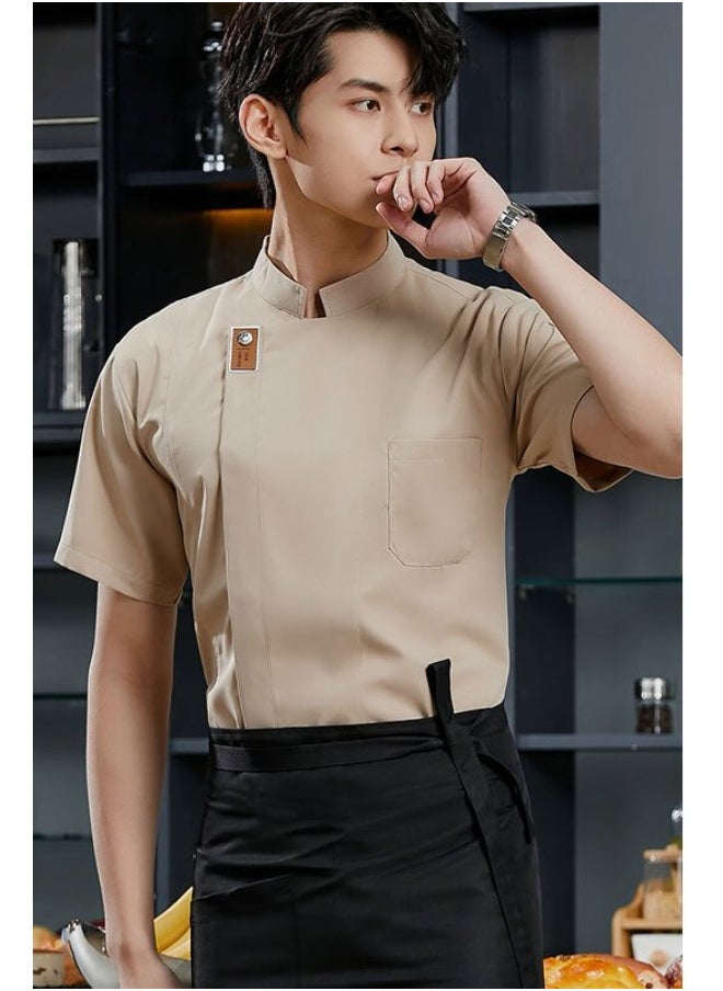 NIBEMINENT Summer  Hotel Restaurant Catering Chef Kitchen Uniform Chef Work Clothes Restaurant Waiter Work Clothes  - Image 1