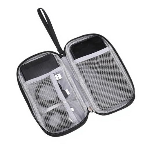 SNAPPSY Data Cable Cosmetics Bag | Travel Charger & Phone Organizer Polyester Multicompartment Pouch for Hard Drives, UDisks, and Sleek Black - Image 1