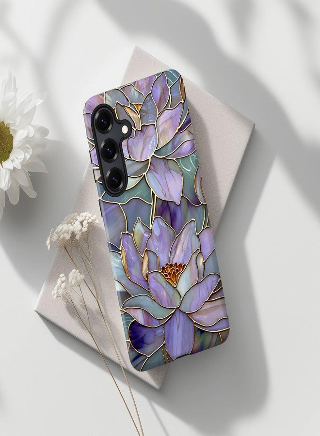 Esdot for Samsung Galaxy S25 Case - Wireless Charging Compatible - Dual-Layer Soft Silicone + Hard Shell - Wildflower Design - Protective Phone Cover for Women Girls - Abstract Lotus - Image 3