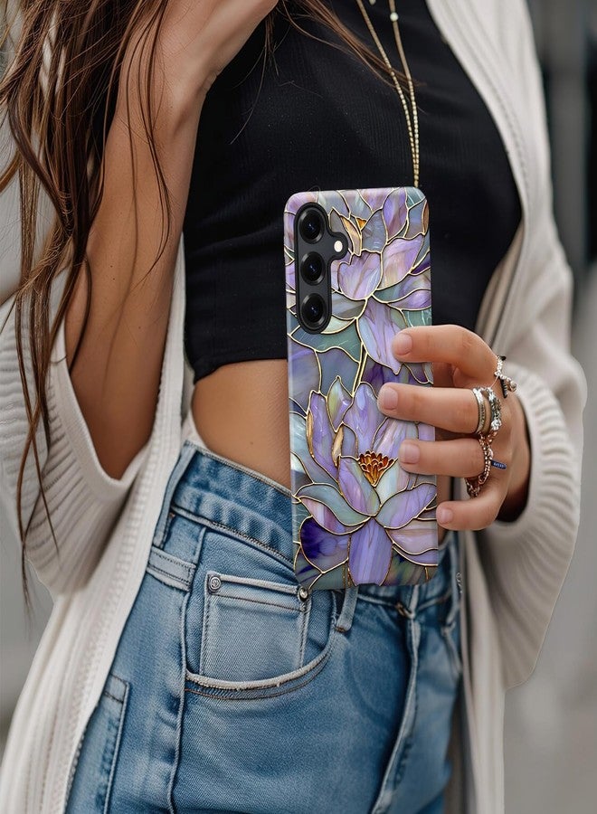 Esdot for Samsung Galaxy S25 Case - Wireless Charging Compatible - Dual-Layer Soft Silicone + Hard Shell - Wildflower Design - Protective Phone Cover for Women Girls - Abstract Lotus - Image 4