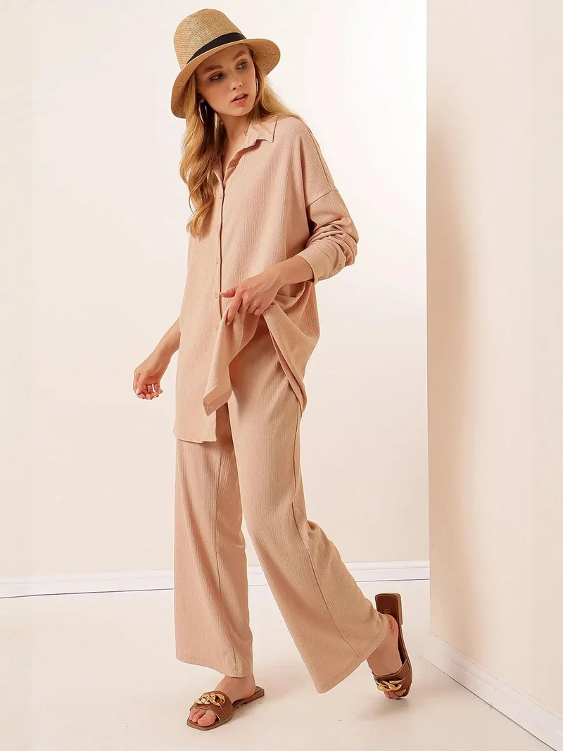 بيغ دارت طقم ملابس محبوك بأكمام طويلة من