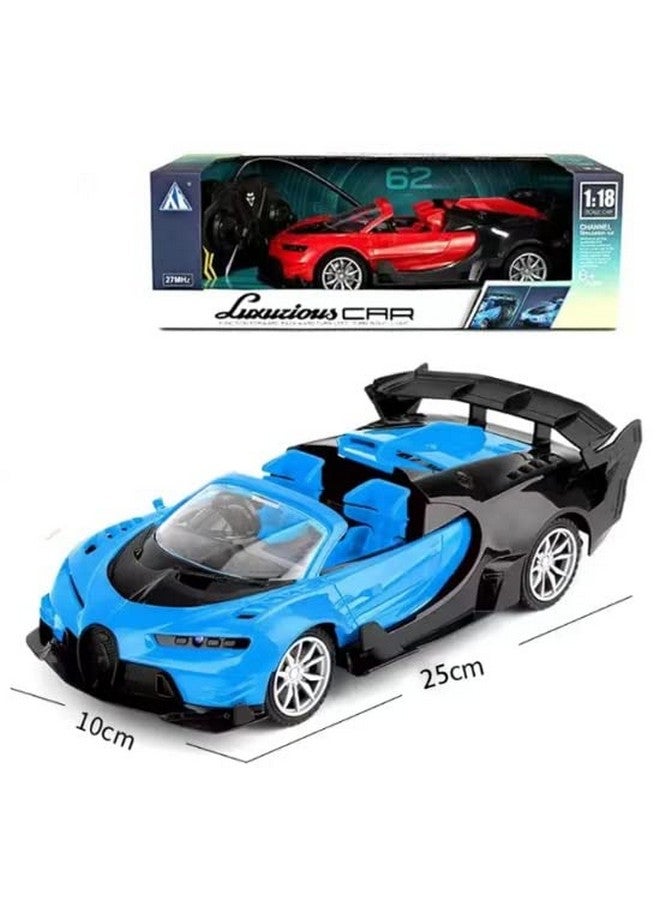 IndusBay IndusBay® Open Hood Classy Model Car RC SUV with Premium Interiors Working Head Light RC Car Sports Car with 4 Channel 27MHZ Remote, Blue - Image 2