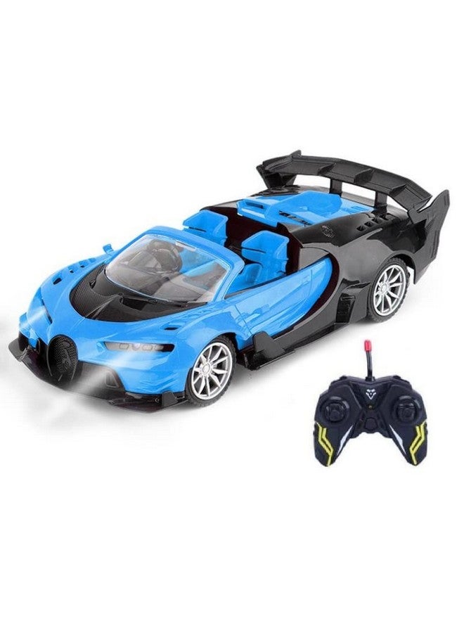 IndusBay IndusBay® Open Hood Classy Model Car RC SUV with Premium Interiors Working Head Light RC Car Sports Car with 4 Channel 27MHZ Remote, Blue - Image 1