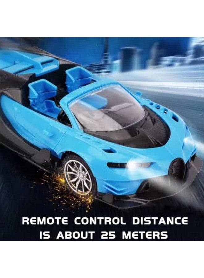 IndusBay IndusBay® Open Hood Classy Model Car RC SUV with Premium Interiors Working Head Light RC Car Sports Car with 4 Channel 27MHZ Remote, Blue - Image 3