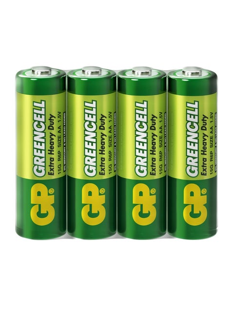 GP Greencell Heavy Duty AA Batteries 4-Pack – Long-Lasting Power, Reliable Performance, Mercury-Free, Eco-Friendly Design, Ideal for Everyday Devices, Flashlights, and Clocks