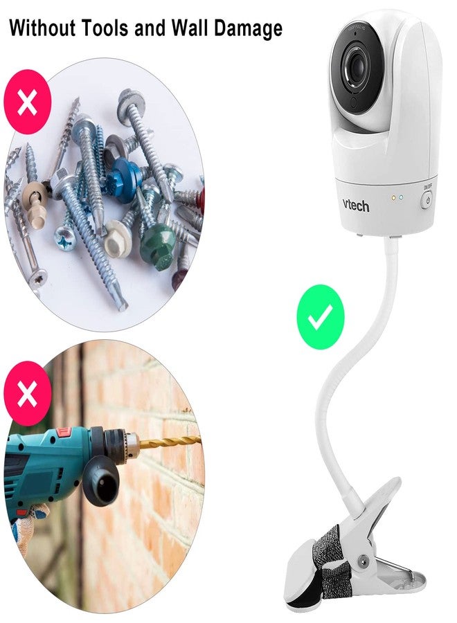 iTODOS Flexible Baby Monitor Mount Compatible with Vtech VM819/VM901/VM919/VM924/VM320/VM350/VM352/VM546/VM818/VM923/VM5764,Baby Monitor Clip Mount Without Tools or Wall Damage - Image 4