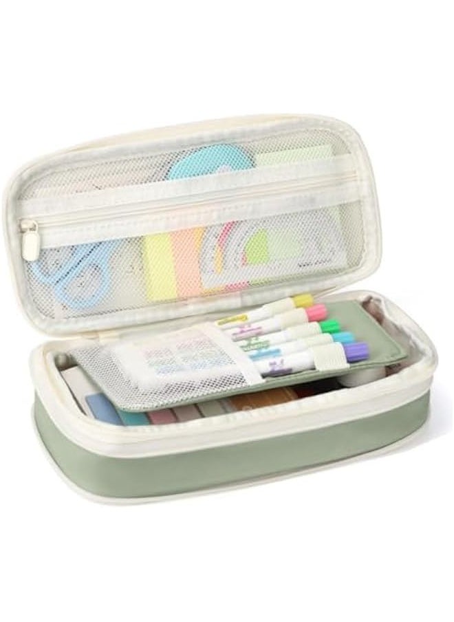 TRASSLE Big Capacity Pencil Pen Case Bag with Zipper Office College School Storage Large Capacity Bag Pouch Holder Box Organizer Colorful  - Image 2