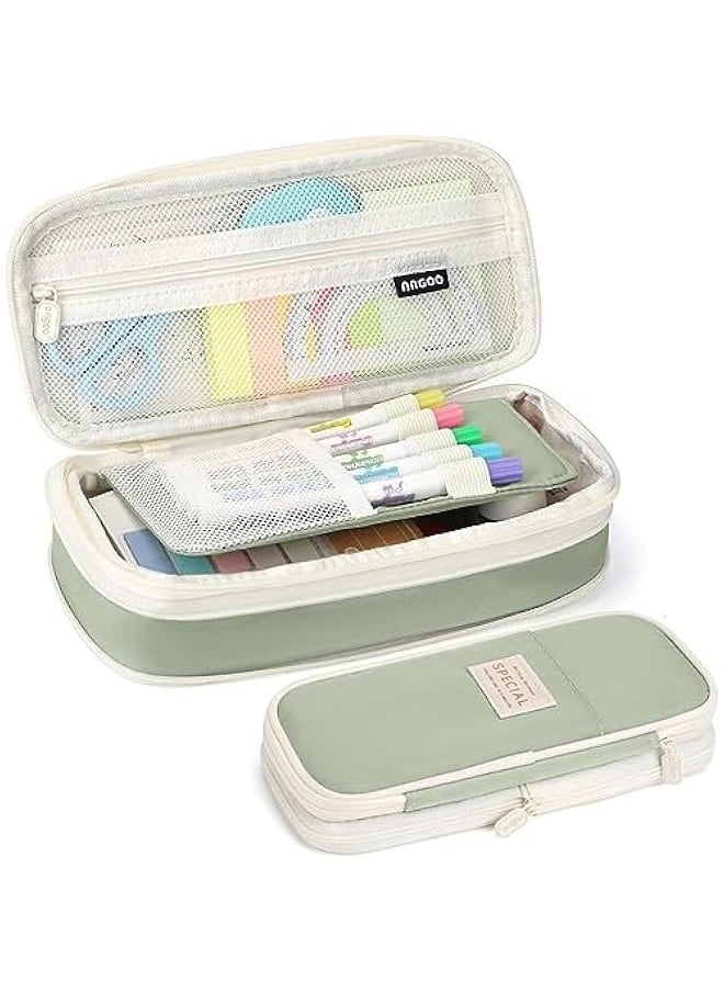 TRASSLE Big Capacity Pencil Pen Case Bag with Zipper Office College School Storage Large Capacity Bag Pouch Holder Box Organizer Colorful  - Image 3