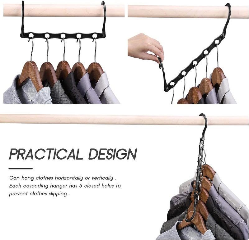 HOUSE DAY 16-Pack Space Saving Hangers - Black Sturdy Plastic Clothes Hangers - Image 4