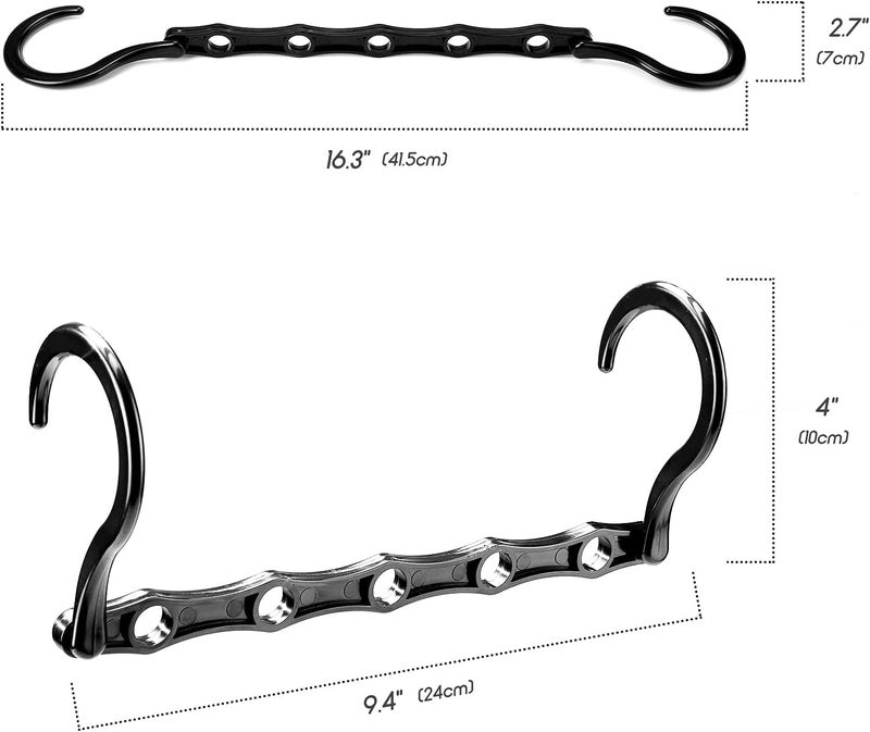 HOUSE DAY 16-Pack Space Saving Hangers - Black Sturdy Plastic Clothes Hangers - Image 2