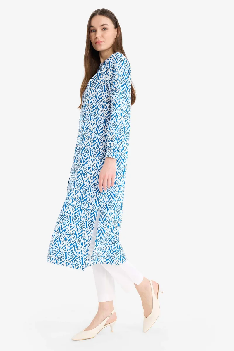 ديفاكتو Regular Fit Printed Long Sleeve Tunic