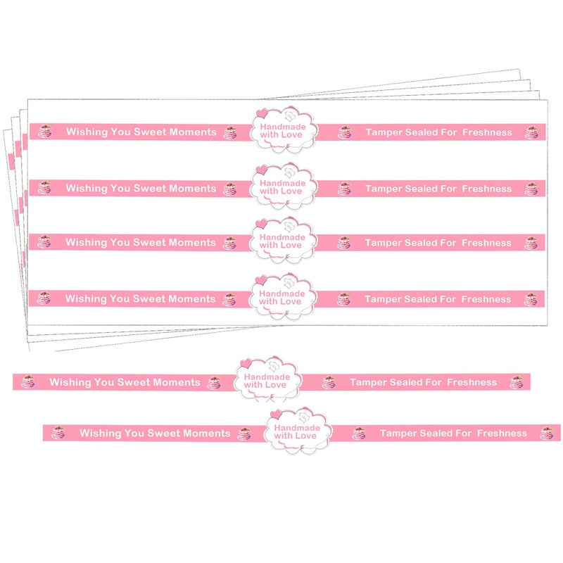 wootile Food Retail Package Seal Labels,9x1 Inch Safe Secure Tamper Evident Labels,Tamper Resistant Stickers,Baking Gift Box Stickers for Handmade Baking Craft Arts,Hand Made Sticker 500 Pcs (500 pcs) - Image 1