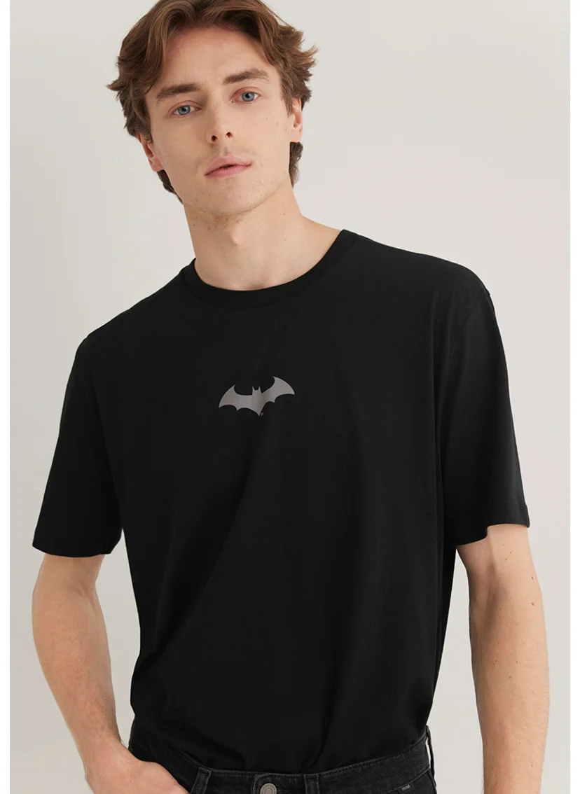 MAVI Blue Men's Batman Printed Black T-Shirt 066878-900