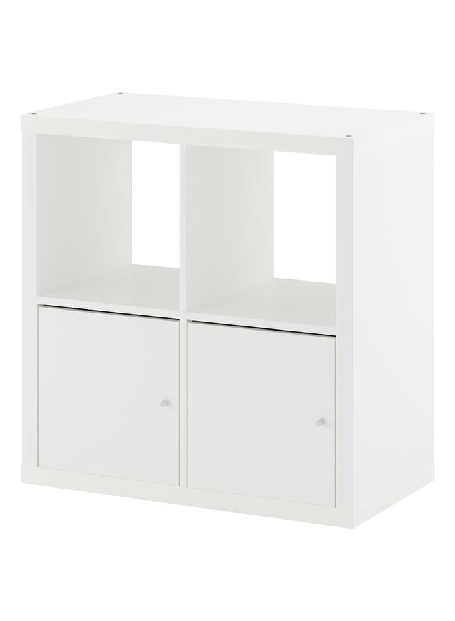 erorex Shelving Unit With Doors, White, 77X77 Cm - Image 1