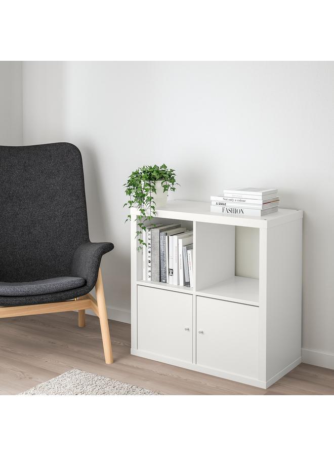 erorex Shelving Unit With Doors, White, 77X77 Cm - Image 2