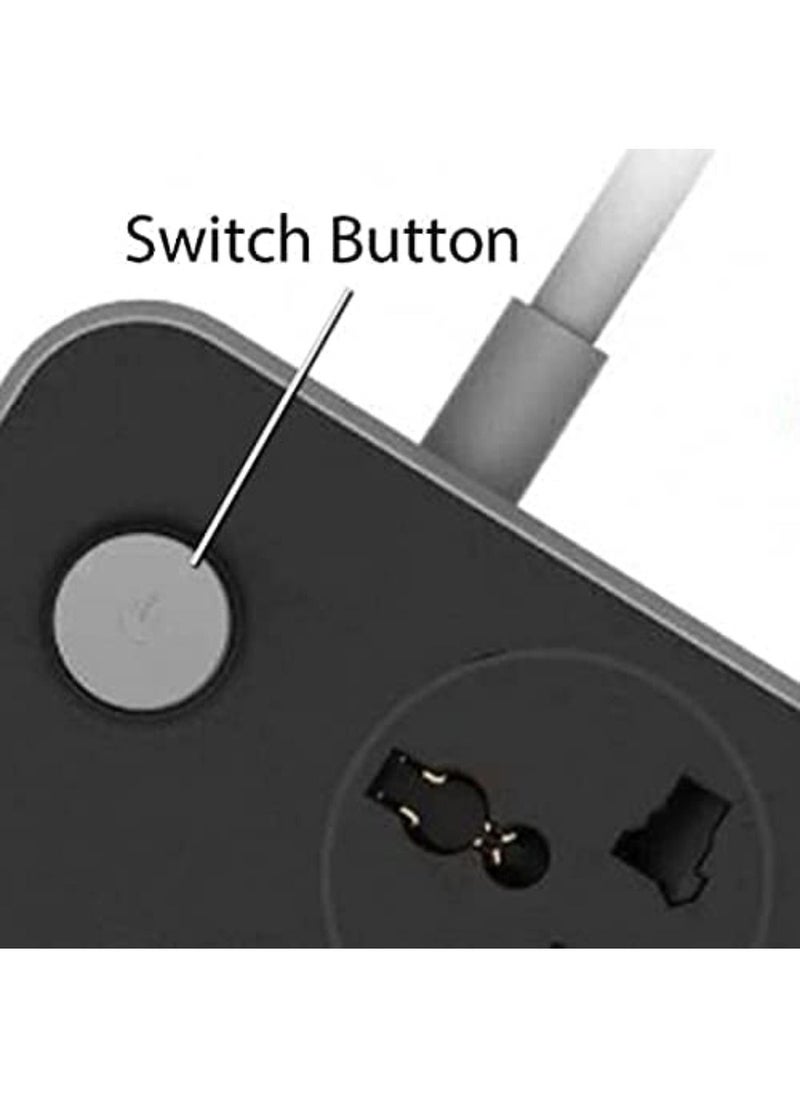 Generic - 3 Power Socket With 6 USB Extension Universal Charging Socket for Home Office Travel Gaming & DIY Multiple Device Charging Extension Socket - Image 1
