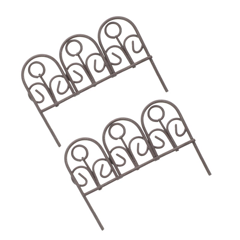2 Pcs Miniature Dollhouse Garden Fence: Decorative Mini Fence For Diy Landscape Accessories Picket For Outdoor Bonsai Decor - Image 1