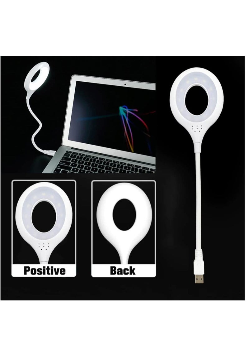 ELTRAZONE Smart LED Desk Lamp Portable Voice Operated Night Light Folding USB Table Lamp Super Bright Ring Light 3 Mode Eye Protection Desk Lamp Voice Control USB LED Lamp for Study Office - Image 2
