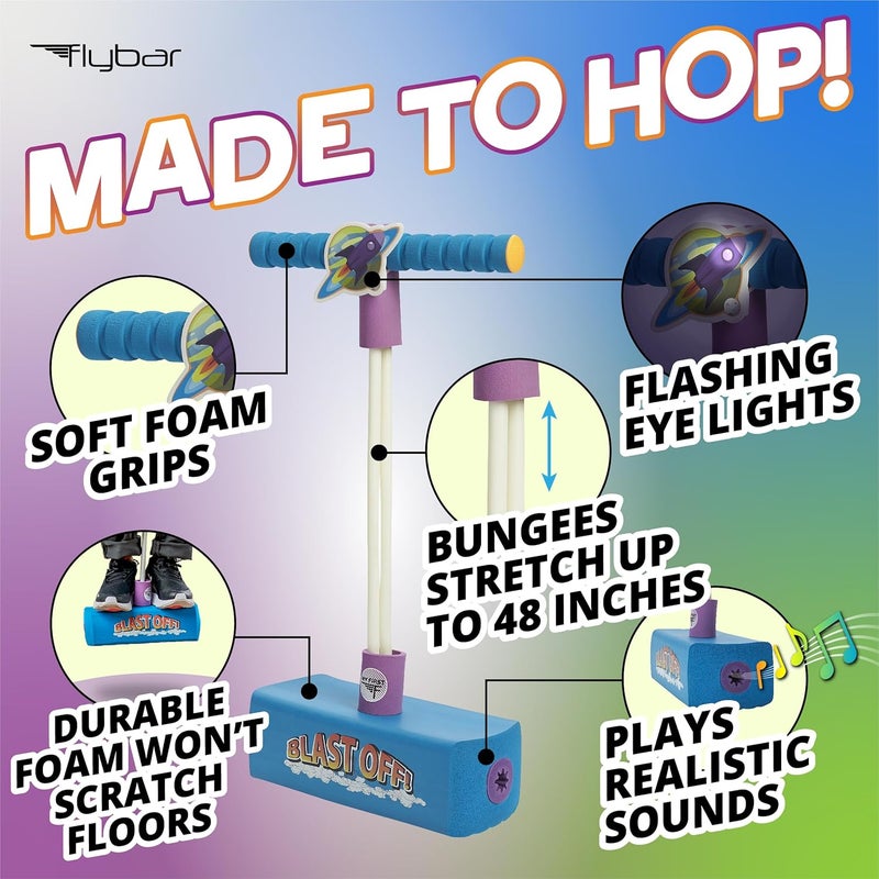 Flybar My First Foam Pogo Jumper for Kids Fun and Safe Pogo Stick for Toddlers, Durable Foam and Bungee Jumper for Ages 3 and up, Supports up to 250lbs - Image 1