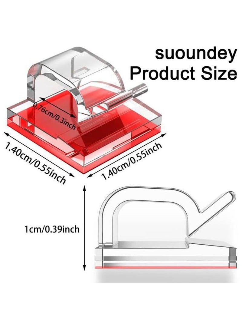 Fasola 100 Pack Adhesive Cable Clips, Upgraded Cord Organizer with Strong Adhesive, Under Desk and Wall Wire Management System for LED Light Strips, Extension Cords, Home Theater Setup (Clear Large) - Image 2