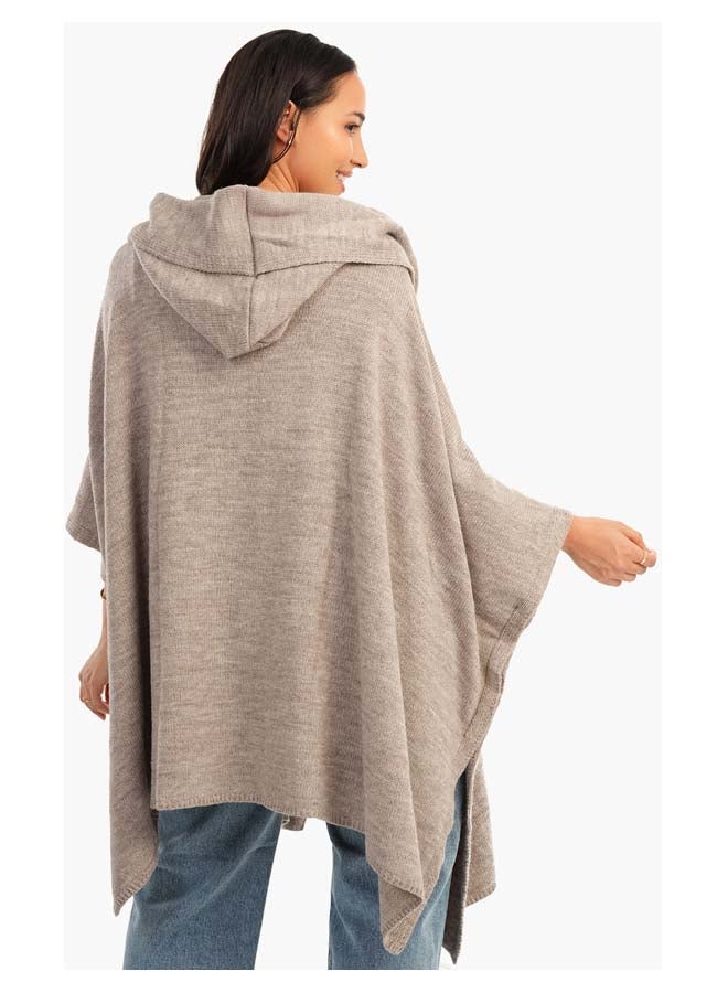 Carina Knitted Hooded Poncho - Image 3