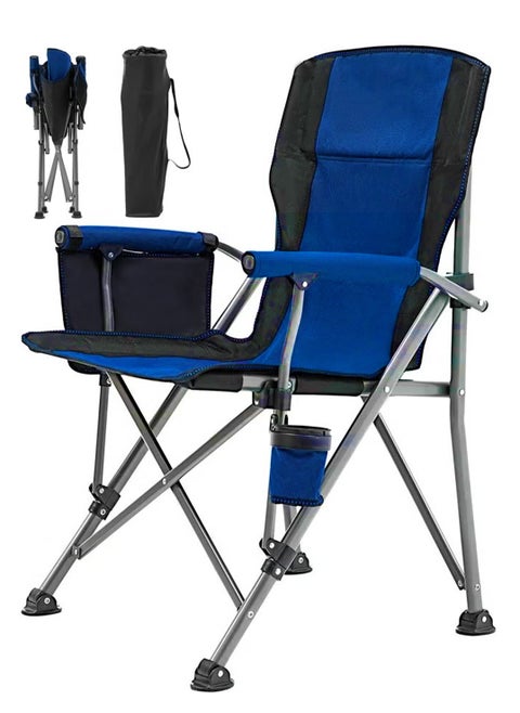 Camping Chair, Folding Back Chair with Cup Holder, Multifunctional Folding Chair for Lawn Outdoor Sports