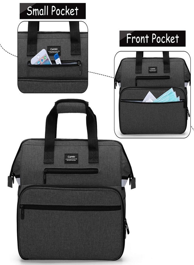 CURMIO Home Health Nurse Bag, Medical Supplies Bag with Padded Laptop Sleeve for Home Visits, Health Care, Hospice, Bag ONLY, Black (Patent Pending) - Image 3