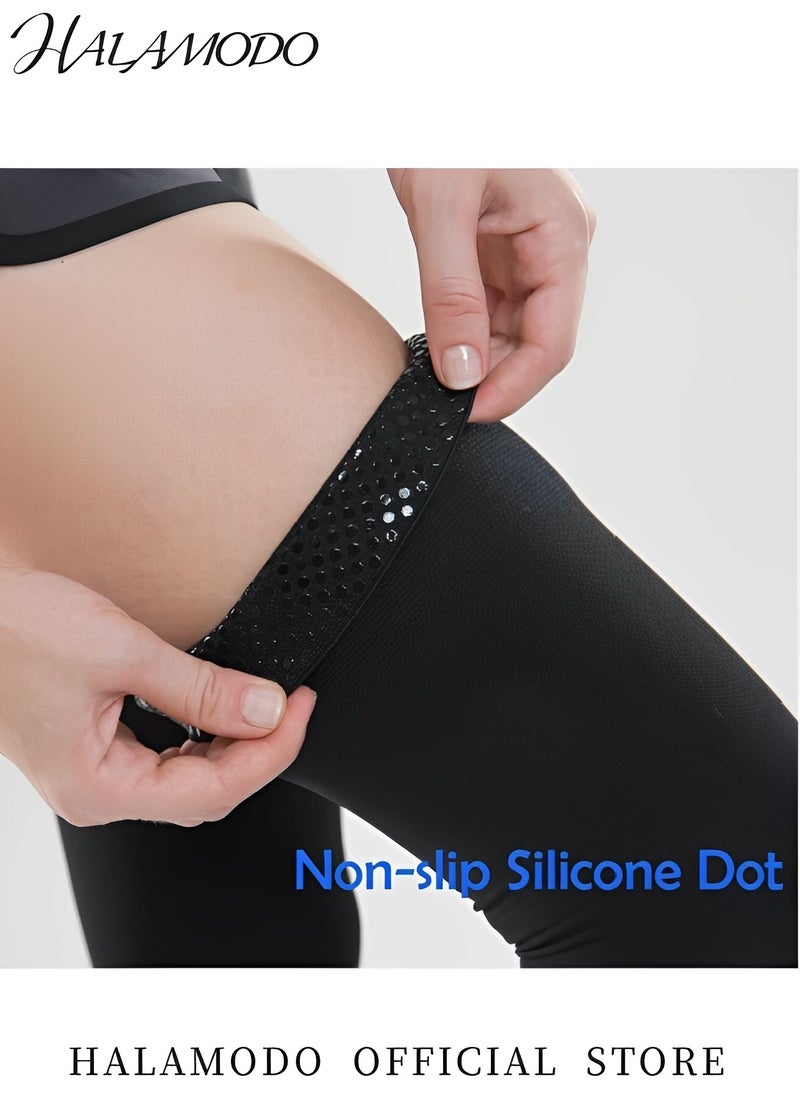HALAMODO Compression Socks Footless for Women and Men Thigh High Compression Stockings 20-30mmHg Medical Compression Support Hose for Thrombosis & Lymphedema & Circulation  - Image 4