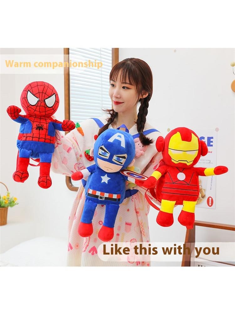 General Avengers Captain America Children's Plush Backpack Kindergarten Backpack Plush Shoulder Bag Gift For Kids 40cm  - Image 4