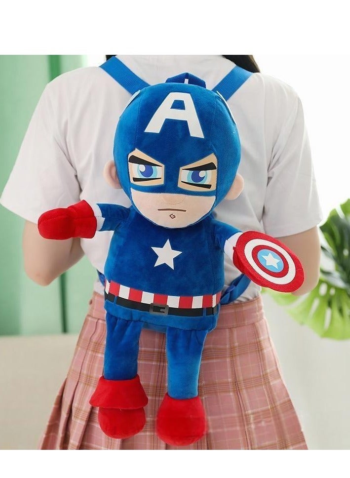 General Avengers Captain America Children's Plush Backpack Kindergarten Backpack Plush Shoulder Bag Gift For Kids 40cm  - Image 5