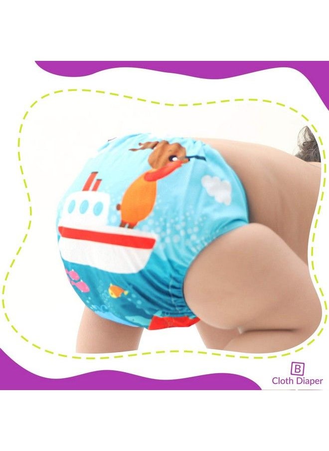 BEMBIKA - Cloth Diapers For Babieswashable Reusable Cloth Diaper Ll Sizes Adjustable With 5 Layer Bamboo Charcoal Insert (Sea Captain) - Image 1