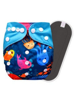 BEMBIKA Cloth Diapers For Babieswashable Reusable Cloth Diaper Ll Sizes Adjustable With 5 Layer Bamboo Charcoal Insert (Sea Captain)  - Image 2