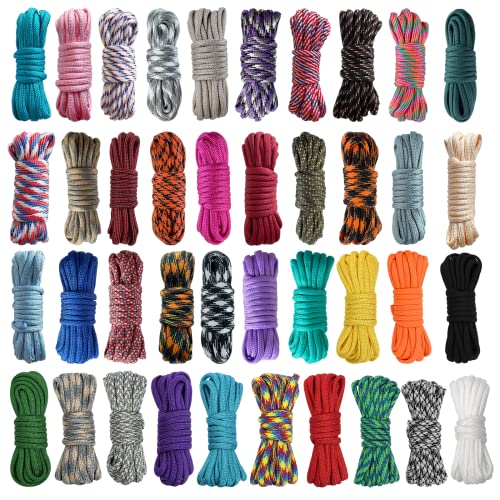 Mesench 40 Colors 10 Feet Paracord Cord Multifunction Paracord Ropes 550lb Survival Paracord Random Combo Crafting Kit, for Making Lanyard, Bracelet, Dog Collar, Idea for Gift - Image 1