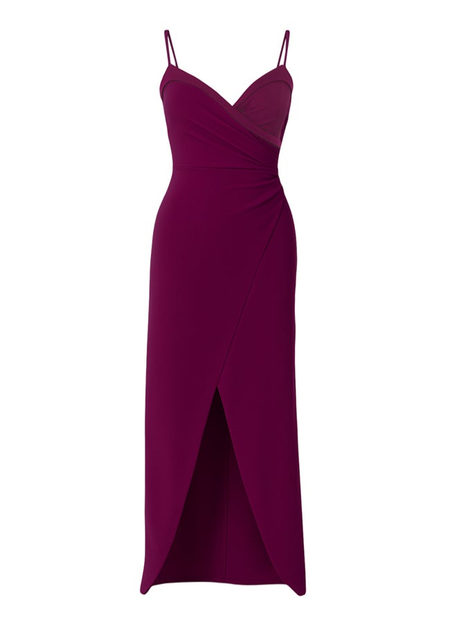 trendyol Plum Collar Detailed Woven Long Elegant Evening Night Graduation Dress - Image 5