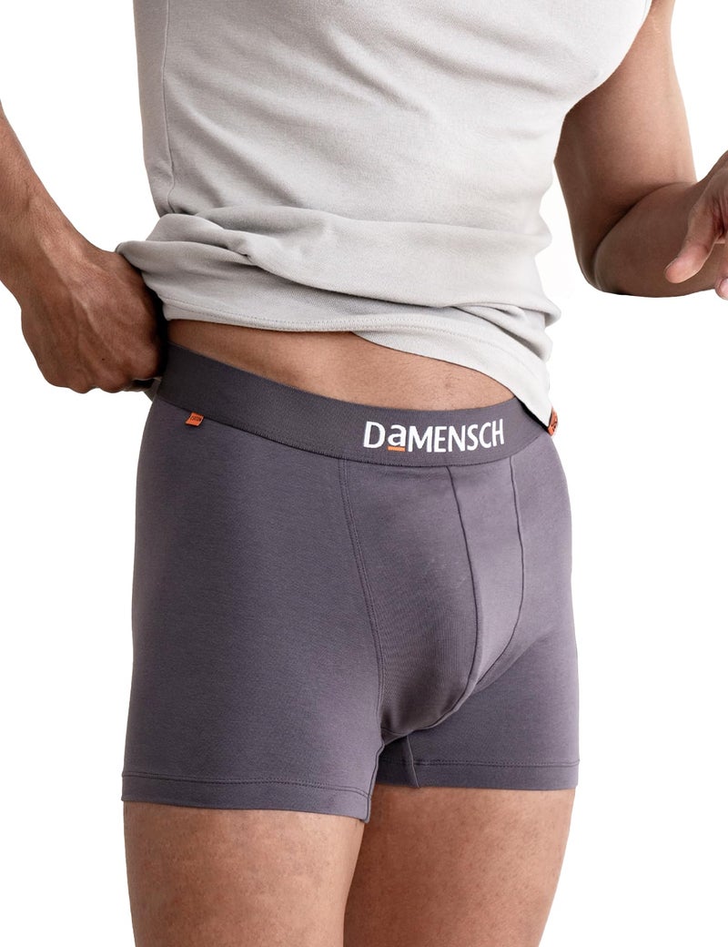 DAMENSCH Men's Deo-Cotton Deodorizing Trunks- Pack of 1- Mineral Grey- Large - Image 1