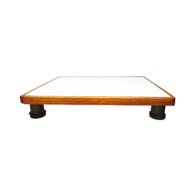 The Wood Studio The Wood Studio White Wooden paat with Rubber Legs for Every Home Needed in Daily uses Events Medium  - Image 1