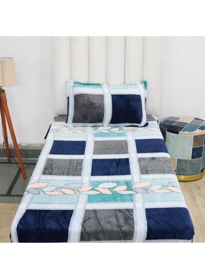 RD TREND 190 GSM Flannel Elastic Warm bedsheets for Winter Single Fitted Size (72x48x8 Inches) with 1 Pillow Cover Size (18x28 Inches) Colour Blue Box - Image 5