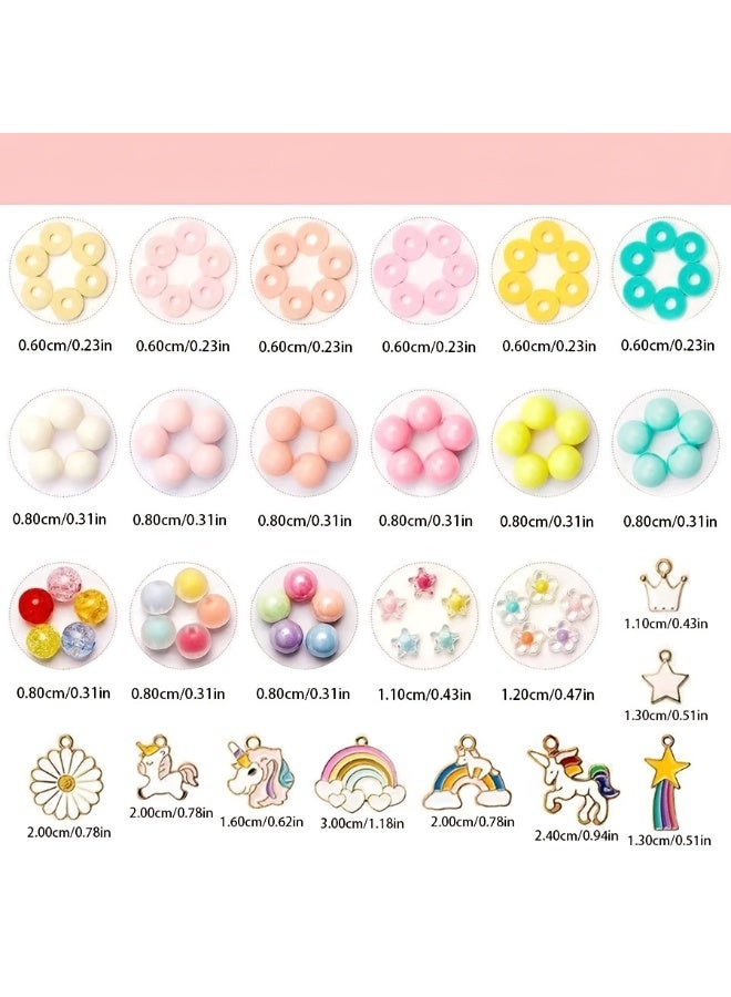 Capstro Pastel Unicorn Charm Beads Set Bracelet Making Kit – DIY Jewelry Kit with Alphabet Beads, Cute Charms & Accessories for Necklaces | Creative Arts & Crafts Gift for Kids - Image 5