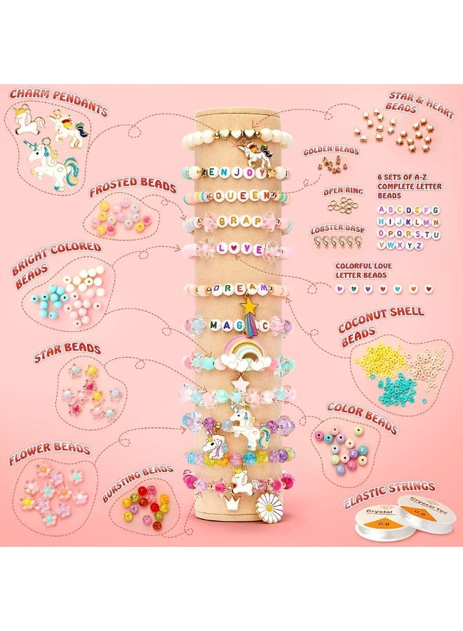 Capstro Pastel Unicorn Charm Beads Set Bracelet Making Kit – DIY Jewelry Kit with Alphabet Beads, Cute Charms & Accessories for Necklaces | Creative Arts & Crafts Gift for Kids - Image 3