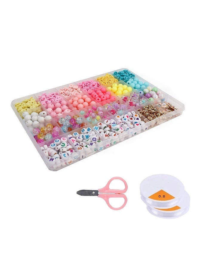Capstro Pastel Unicorn Charm Beads Set Bracelet Making Kit – DIY Jewelry Kit with Alphabet Beads, Cute Charms & Accessories for Necklaces | Creative Arts & Crafts Gift for Kids - Image 2