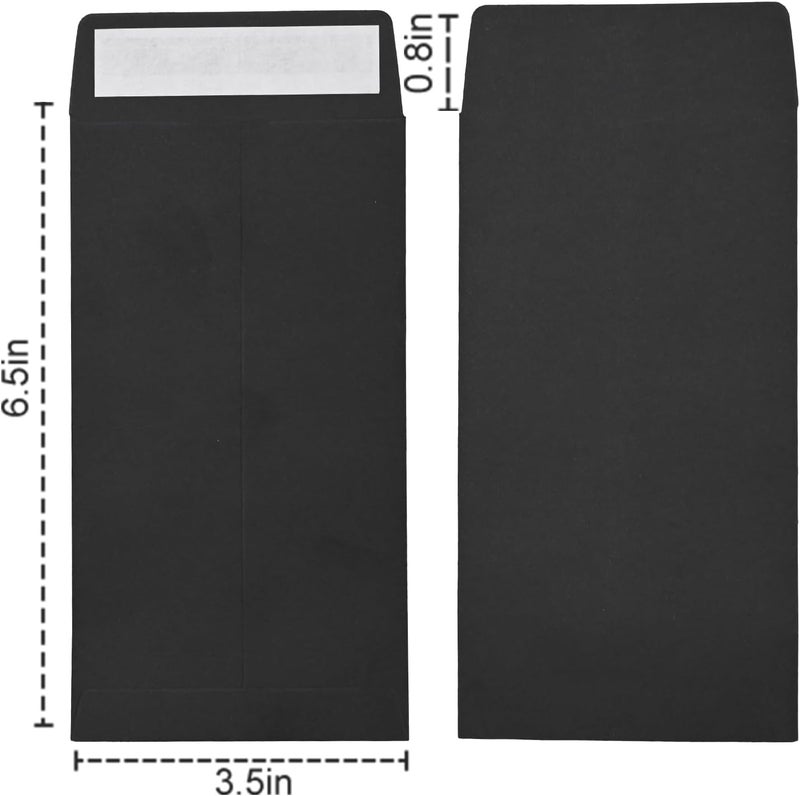 xflyxin Cash Envelopes - 100 Packs, 3.5x6.5 Inches, Black, Colored, Suitable for Budgets, Checks, Coins, Jewelry, Small Items - Image 2