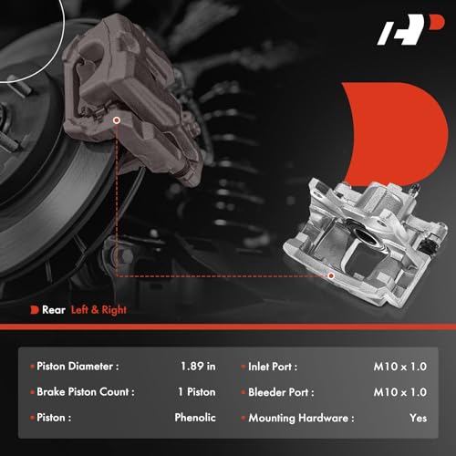 A-Premium Disc Brake Caliper Assembly with Bracket Compatible with Select Dodge and Jeep Models - Wrangler 2007-2017, Wrangler JK 2018, Liberty 2008-2012, Nitro 2007-2011 - Rear Driver and Passenger - Image 2
