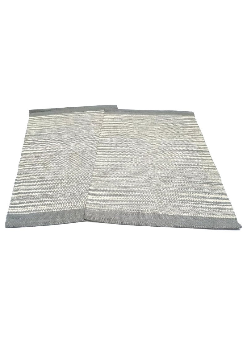 House2Home - House2Home - Premium 50x80cm Door mat | 100% Cotton Material, with Side Binding | Available in 4 Colors (Grey) - Image 1