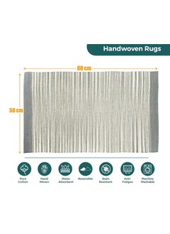 House2Home House2Home - Premium 50x80cm Door mat | 100% Cotton Material, with Side Binding | Available in 4 Colors (Grey)  - Image 3