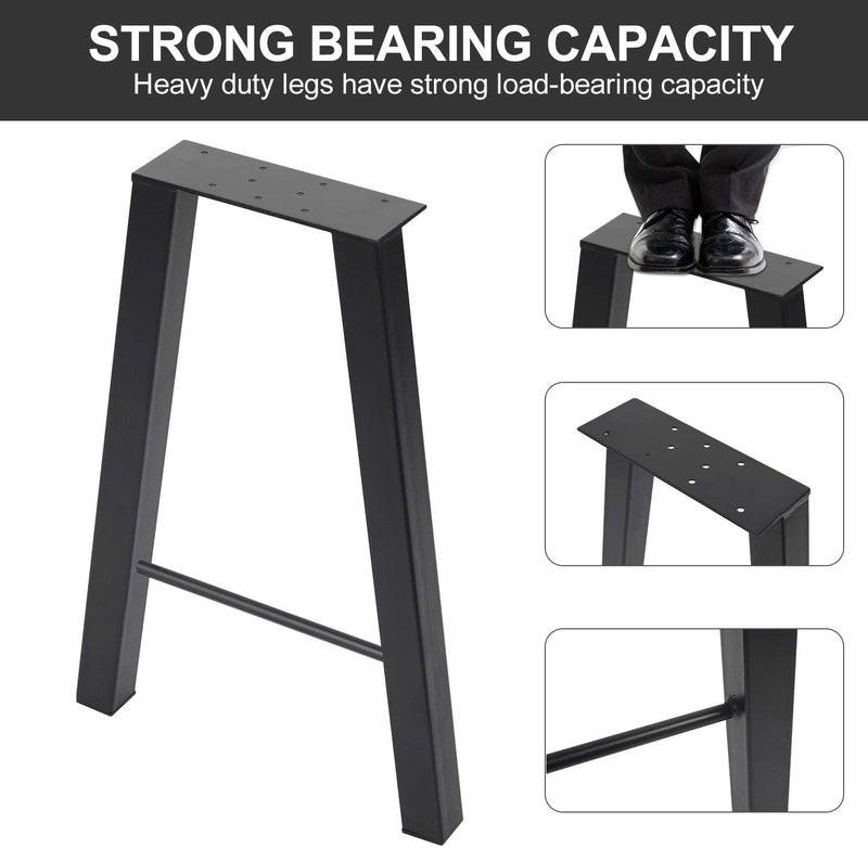 HIRVALL Metal Table Legs 16Height 106Wide Rustic Coffee Table Legs Heavy Duty Desk Legs Metal Bench Legs Furniture Legs Dining Table Legs Conference Table Legs1800lbs Load Capacity Set of 2 - Image 2