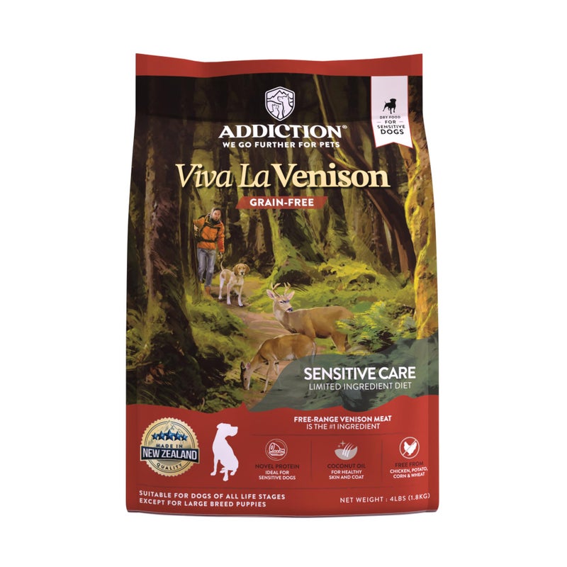 Addiction Viva La Venison Dog Food GrainFree Dry Dog Food with Novel Protein Prebiotics No Chicken Beef or Turkey Ideal for All Dogs Puppies Made in New Zealand 4lb - Image 2