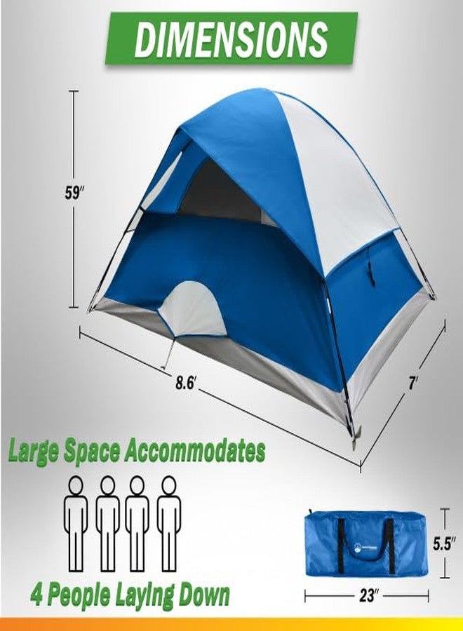Wakeman 4 Person Camping Tent with Rainfly and Carrying Bag - Easy Pop Up Family Tents for Camping Essentials, Beach, Hiking, Backpacking, Mountaineering and Camp Travel by Wakeman Outdoors (Blue) - Image 4